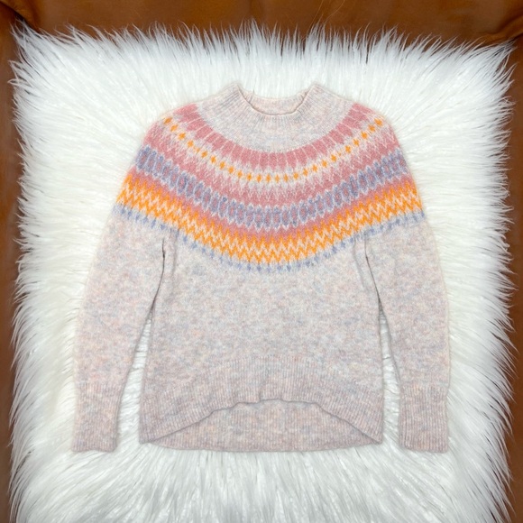 J. Crew Crewcuts - Girls' Fair Isle Sweater - Ivory Multi Peony - Picture 2 of 7